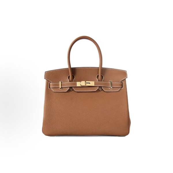 HERMES Birkin 25 Gold buckle Platinum handbag 25 Women\'s Edition 37 Gold Brown